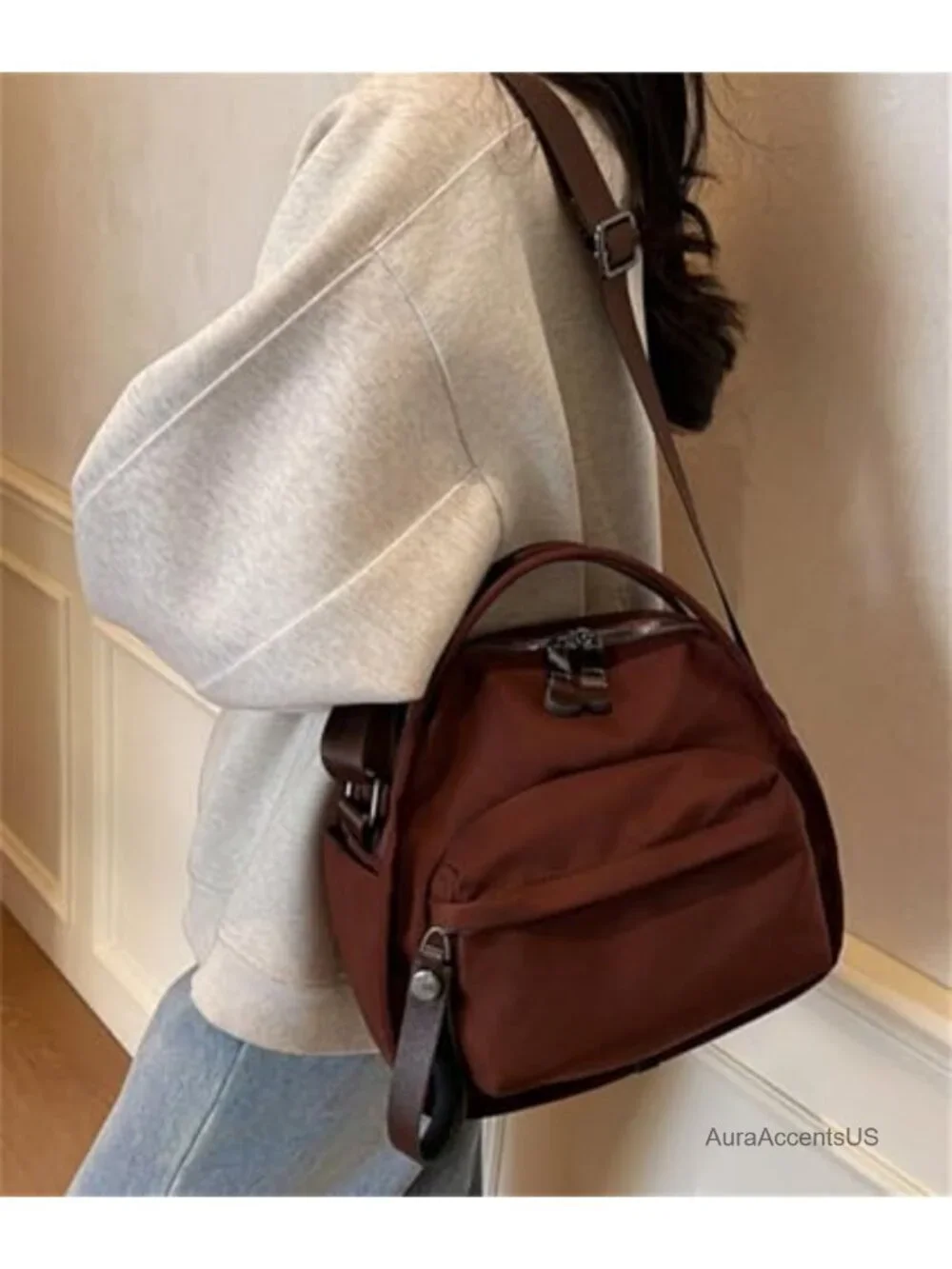 Nylon Crossbody Bag Women Top Handle Clutch Purse Shoulder Hobo Tote